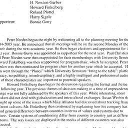Minutes, 2004-05-04. Organi...