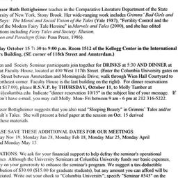 Announcements, 2001-10-15. ...