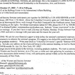 Announcements, 2003-10-27. ...