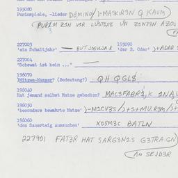 Western questionnaire, answ...