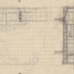 First floor plan, four elev...