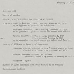 Board Meeting, 2/1/1940