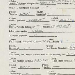 Western questionnaire, answ...