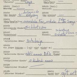 Western questionnaire, answ...