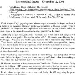 Minutes, 2001-12-11. Tradit...
