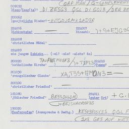 Western questionnaire, answ...