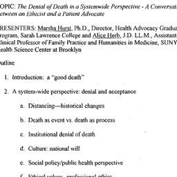 Handouts, 2003-03-12. Death...