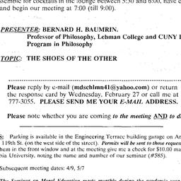 Announcements, 2002-03-05. ...