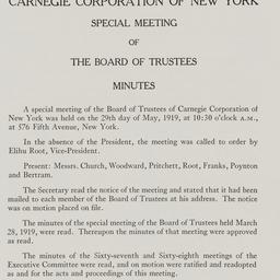 Board Meeting, 5/29/1919