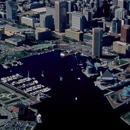 Aerial view of Inner Harbor.