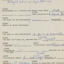 Western questionnaire, answ...