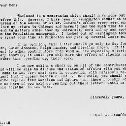 Letter from Samuel A. Stouf...