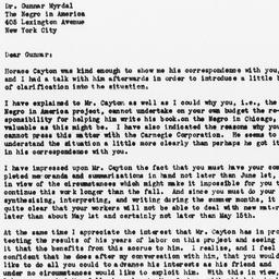 Letter from Louis Wirth to ...