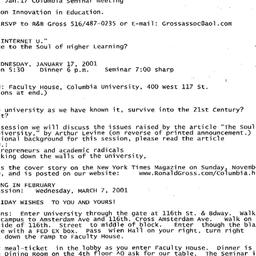 Announcements, 2001-01-17. ...