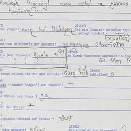 Western questionnaire, answ...