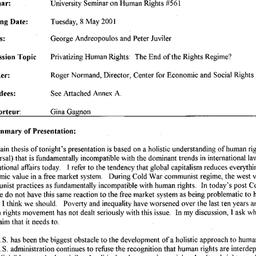Minutes, 2001-05-08. Human ...