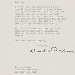 Letter from Dwight D. Eisen...