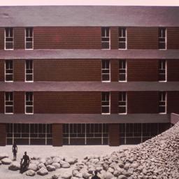 Model, view of courtyard in...