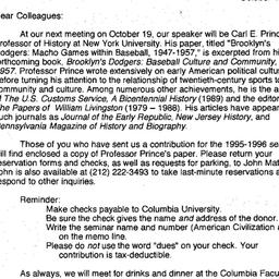 Announcements, 1995-10-19. ...