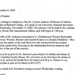 Announcements, 2000-11-15. ...