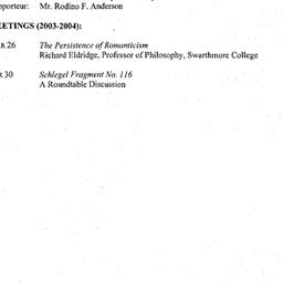 Schedules, Romanticism and ...