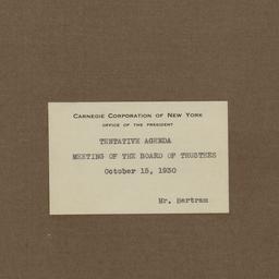 Board Meeting, 10/15/1930