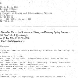 Correspondence, 2004-01-29....