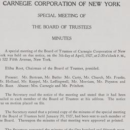 Board Meeting, 4/5/1927