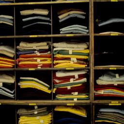 Storage for folded t-shirts.