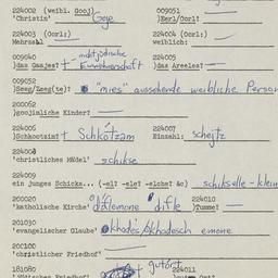 Western questionnaire, answ...