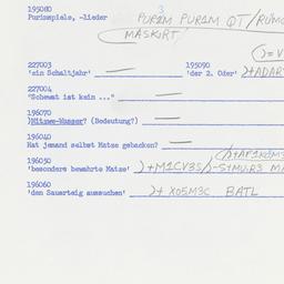 Western questionnaire, answ...