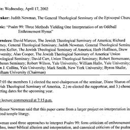 Minutes, 2002-04-17. The St...