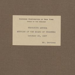 Board Meeting, 10/20/1927