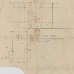 Night stand plan, elevation