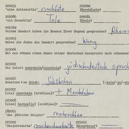 Western questionnaire, answ...