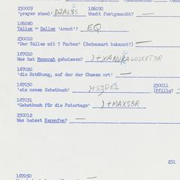 Western questionnaire, answ...