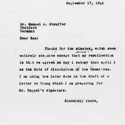 Letter from Charles Dollard...