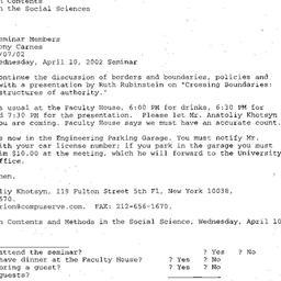 Announcements, 2002-04-10. ...