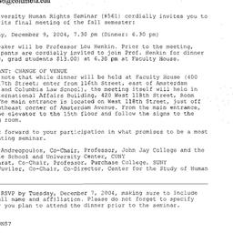 Announcements, 2004-12-09. ...