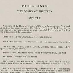 Board Meeting, 4/15/1936