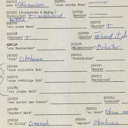 Western questionnaire, answ...