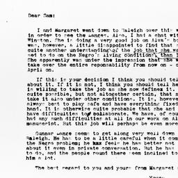 Letter from Richard Sterner...