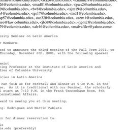 Announcements, 2001-12-06. ...