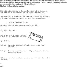 Announcements, 2004-04-23. ...