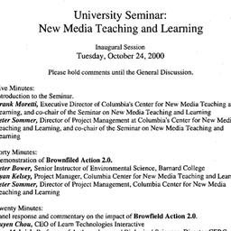 Announcements, 2000-10-24. ...