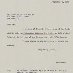 Board Meeting, 2/19/1930