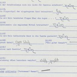 Western questionnaire, answ...