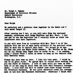 Letter from Gunnar Myrdal t...