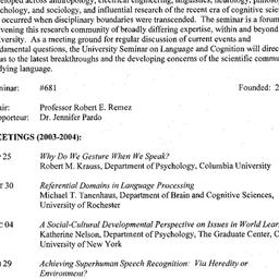 Schedules, Language and Cog...