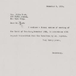 Board Meeting, 12/19/1919